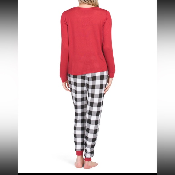 🎄⛄️Rae Dunn Mrs. Claus plaid pj jogger set - Picture 3 of 8